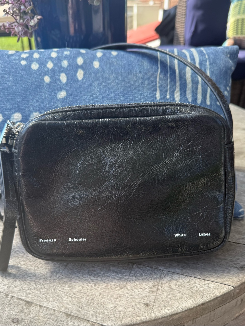 Proenza Schouler Glossy Black Leather Messenger Crossbody